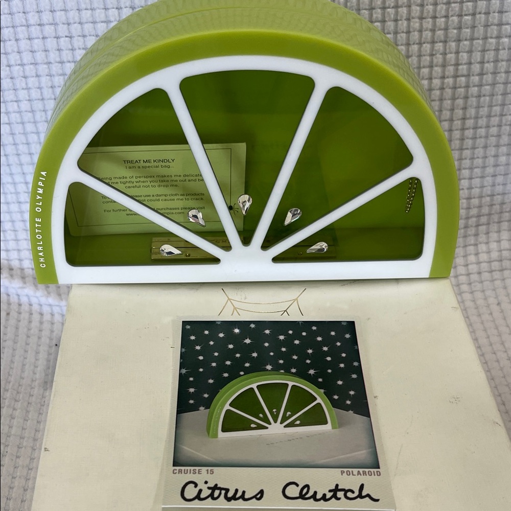 Charlotte Olympia Lime Green Citrus Clutch